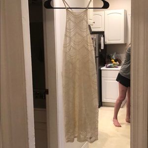 Lace white high neck BP dress